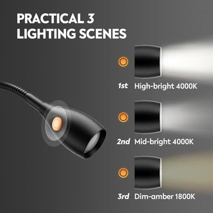 acegoo Wall/Headboard Mounted Reading Light with Handy Head Switch