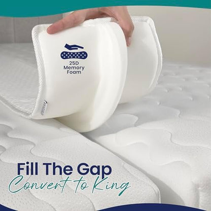 Bed Bridge, Split King Gap Filler for Adjustable Bed, 12"x80"