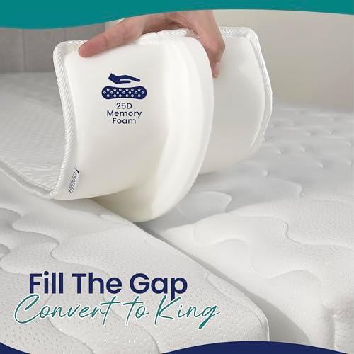 Bed Bridge, Split King Gap Filler for Adjustable Bed, 10"x75"