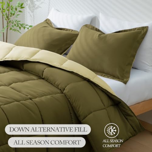 HIG 3pc Olive Twin/Twin XL Bedding Comforter Set Duvet Insert Blanket