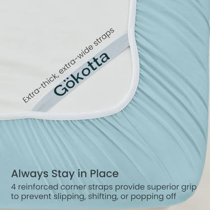 GOKOTTA 4 Piece King Size Sheet Set - Soft, Breathable & Cozy - Baby Blue