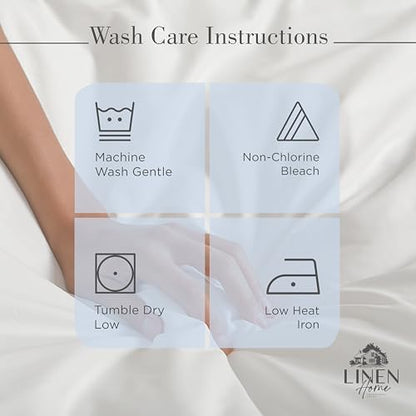 Linen Home 100% Cotton Percale Sheets Twin Size Pack of 2, Iris Lilac, Deep Pocket, 6 Pieces Set- 2 Flat, 2 Fitted and 2 Pillowcases, Crisp Cool and Long Staple Strong Bed Linen