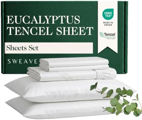 100% Cooling Tencel Sheets, 4Pc, White, Full