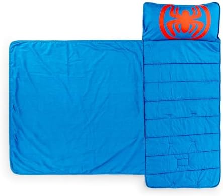 Jay Franco Kids Nap Mat with Embedded Pillow & Blanket – Soft 46"x20" Microfiber Sleeping Bag with Name Tag & Handle for School, Travel, Sleepover