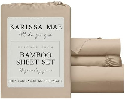 KARISSA MAE Luxury Bamboo Viscose Twin XL Size Sheet Set