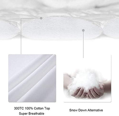 LEISURE TOWN Cotton Queen Mattress Pad Fitted Quilted Mattress Cover,Grey