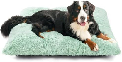EHEYCIGA Fluffy Dog Crate Bed, Plush XX Large Dog Pillow, Apple Green