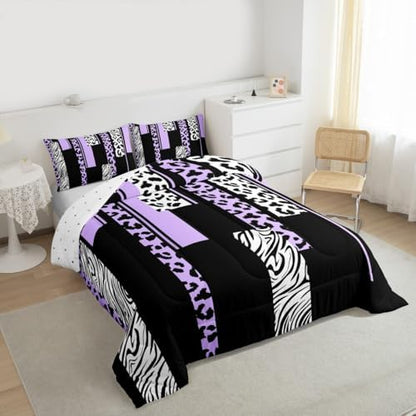 Feelyou Animal Print Leopard Zebra Comforter Set Twin Size Kids Boys