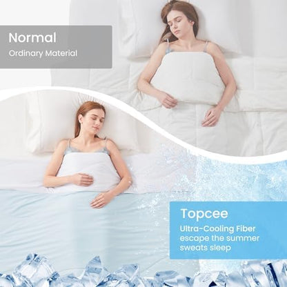 Topcee Cooling Comforter Queen Size -Cooling Blanket for Hot Sleepers