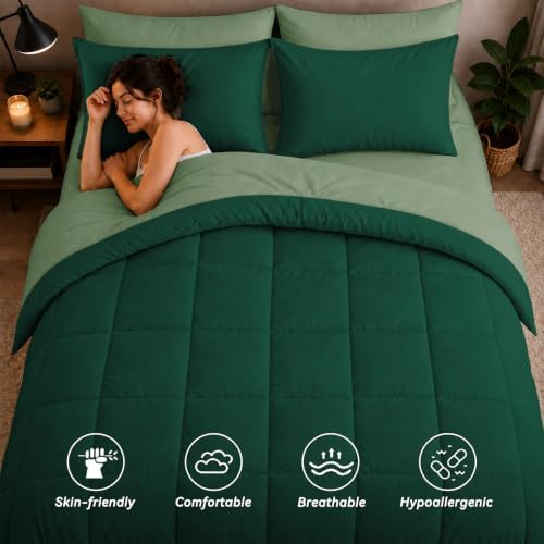 Anluoer Full Size Comforter Sets, 7 Piece Bed in a Bag Full Bedding Sets