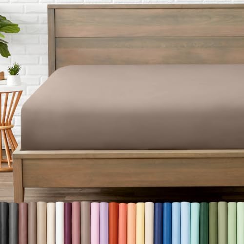 Bare Home Full XL Fitted Sheet - 1800 Ultra-Soft (Full XL, Taupe)