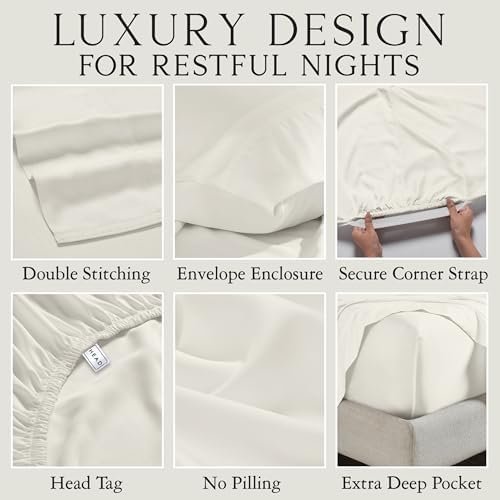 KARISSA MAE Luxury Bamboo Viscose Twin XL Size Sheet Set