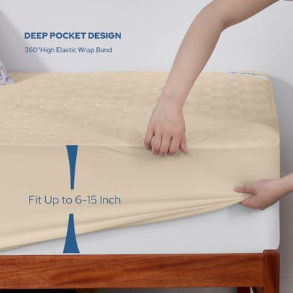 BEDLORE Waterproof Mattress Protector, Twin XL Size Mattress Pad