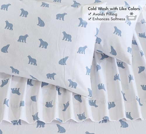 RUVANTI Flannel Sheets Twin Size, Happy Cubs