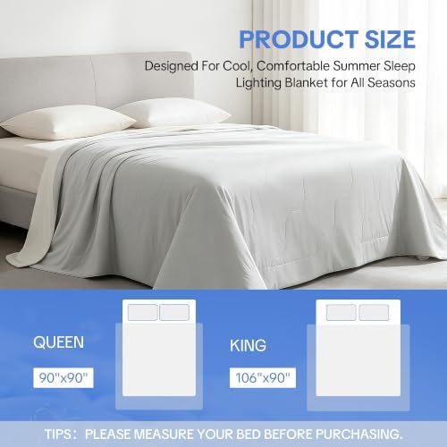 HOMBYS Cooling Comforter for Hot Sleepers,Breathable Blanket with Silicone