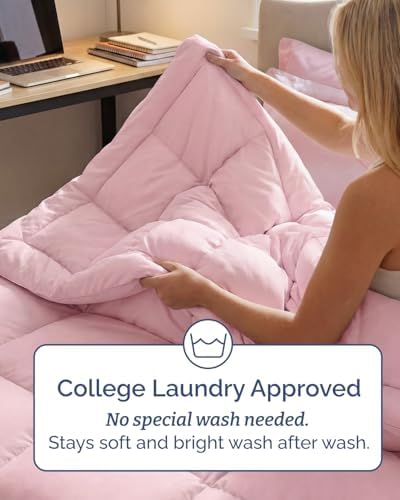 Twin XL Comforter Set - 5 Piece Bed in a Bag Twin XL Size - Lavender Pink