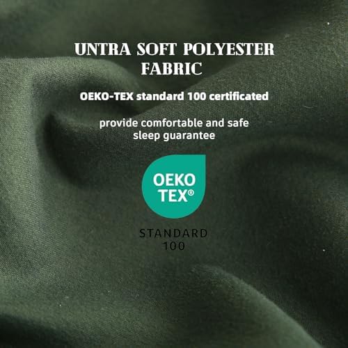 DOWNCOOL Comforters Queen Size, Duvet Insert,Green All Season Duvet, Lightweight Quilt, Down Alternative Hotel Comforter with Corner Tabs (Green, Queen 88x92 Inches)