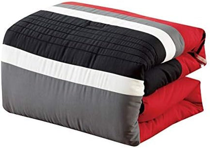 Chezmoi Collection 7-Piece Zigzag Embroidered Comforter Set, Full Size