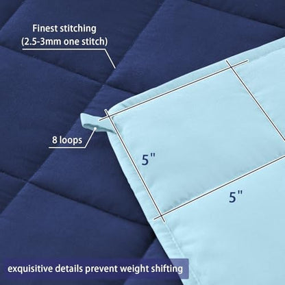 yescool King Size Weighted Blanket for Adults 30lbs, 80” x 87”, Navy & Blue