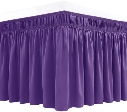 Wrap Around Bed Skirt Dorm Twin & Twin XL 15" Drop-Elastic Dust Ruffle