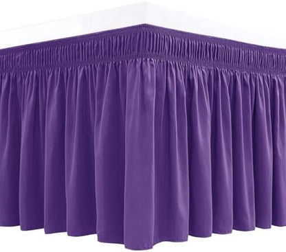 Wrap Around Bed Skirt Dorm Twin & Twin XL 15" Drop-Elastic Dust Ruffle