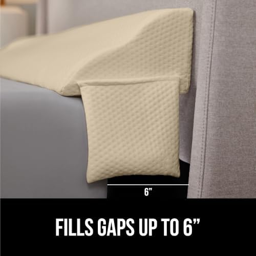 GORILLA GRIP Patented Bed Wedge Pillow for Headboard Gap, Full, Cream