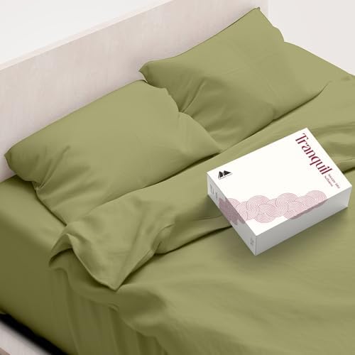 Mayfair Linen Egyptian Cotton Sheets King Size - Luxury 800 Series High Thread Count King Sheets (4 PC, Sage Green), Soft Cooling 16" Deep Pocket Hotel Quality Bed Sheet Set - Tranquil Collection