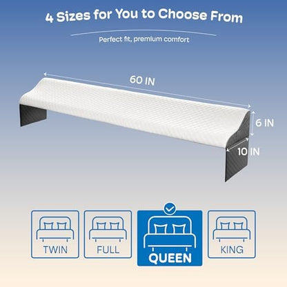 Queen Size Bed Wedge Pillow Headboard, Pillow Wedge for Headboard Gap(0-8")