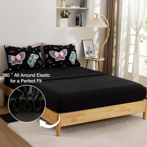 Girl Twin Comforter Set, 5 Pieces Glow in The Dark Butterfly Bed in A Bag