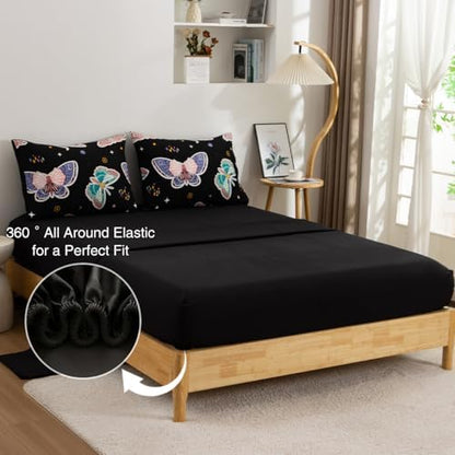 Girl Twin Comforter Set, 5 Pieces Glow in The Dark Butterfly Bed in A Bag