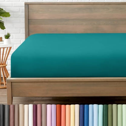 Bare Home King Fitted Sheet - 1800 Ultra-Soft (King, Emerald)