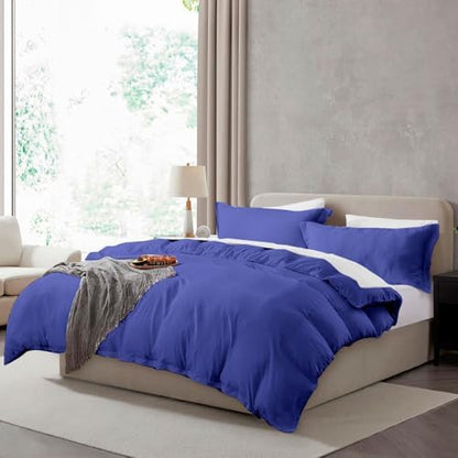 Hearth & Harbor Prewashed California King Duvet Cover Set, Royal Blue