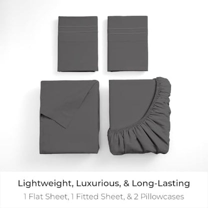 Mellanni Iconic 4-Piece, Ultra Soft Sheet Set (King, Gray)