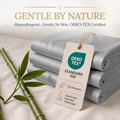 DECOLURE 100% Viscose Derived from Bamboo Sheets Full Size | 4 Pc Bed Set