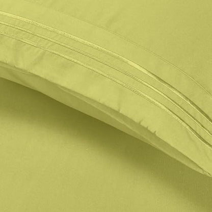 Elegant Comfort Luxury 5-Piece Bed Sheet Set - Luxury Bedding 1500 Premium Hotel Quality Microfiber, Wrinkle Resistant Cool and Breathable, Easy Elastic Fitted, Split King, Pistachio Green