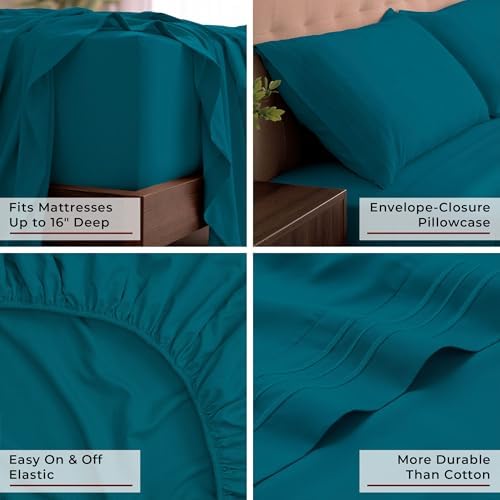 Mellanni Iconic 4-Piece, Ultra Soft Sheet Set (California King, Teal)