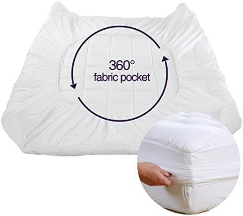 EASELAND King Size Mattress Pad Cotton Pillow Top Mattress Topper White