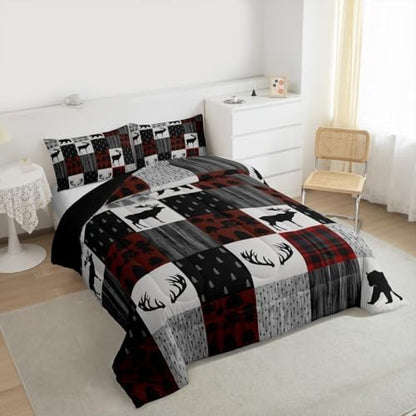 Feelyou Moose Bedding Set Toddler Size 3 Piece for Boys Girls Women Men