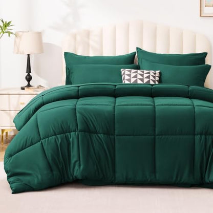 Love's cabin Plaid Twin Comforter Set, Dark Green