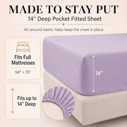 CozyLux Full Size Comforter Set Lavender, 7 Pieces Bed in a Bag
