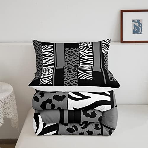 Feelyou Animal Print Leopard Zebra Comforter Set Twin Size Kids Boys