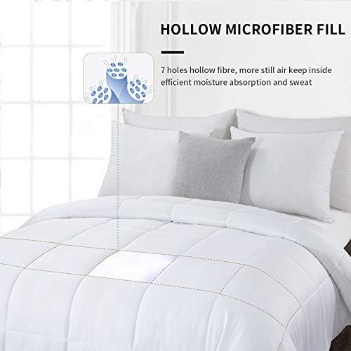 HOMBYS Lightweight Cooling Comforter King Size,100% Viscose Derived from Bamboo Shell Down Alternative Duvet Insert,White Soft All Season Comforter for Hot Sleepers,8 Corner Tabs