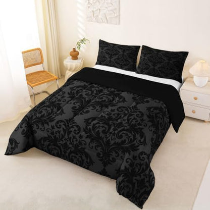 Feelyou Gothic Damask Comforter Set Queen Size Bedding Set