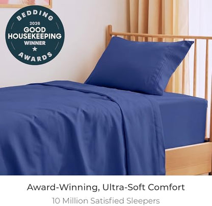 Mellanni Iconic 3-Piece, Ultra Soft Sheet Set (Twin XL, Royal Blue)