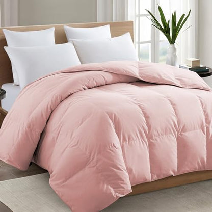 TEXARTIST Queen Comforter, All Season Down Alternative Pink Duvet Insert