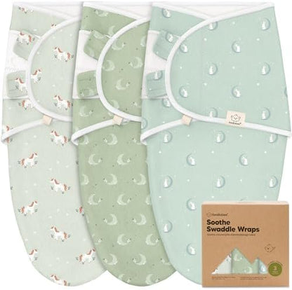 KeaBabies 3-Pack Organic Baby Swaddles for Newborns, Infant, Lunaris, 0-3M