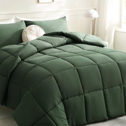 DOWNCOOL Comforters Twin Size,Green Duvet Insert,Lightweight Quilt