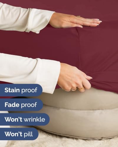 CGK Linens 2 Pack Extra Deep Twin Fitted Sheets - Burgundy