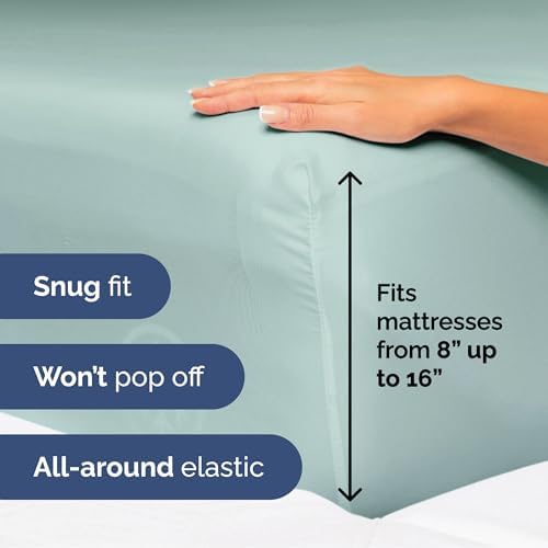 Cal King Size 4 Piece Sheet Set - Ultra Soft & Cooling Sheets - Light Teal