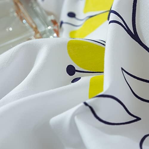 mixinni Garden Style Floral Duvet Cover Queen Size Teenage Girls Flower Leaf Print 3pc Soft Cotton Bedding Set Comforter Cover with Zipper Ties Perfect for Girls- (3pcs, Queen Size)